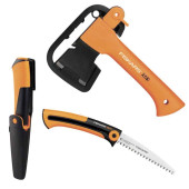 Набор FISKARS топор универсальный Х5+пила+универсальный нож (1057912)