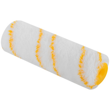 Ролик сменный полиакриловый белый с желтой полосой миди, диам. 30/54 мм; ворс 12 мм, 150 мм-1