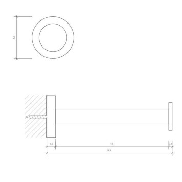 Decor Walther Basic ERH Держатель запасного рулона подвесной, цвет: черный матовый. 0530360-1