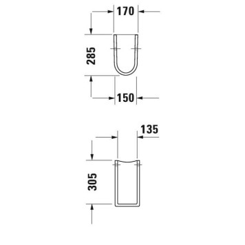 Duravit Starck 3 Полупьедестал 17х28.5см., для раковин 030065,030060,030055,030410,030480,030470,033213, цвет: белый. 0865150000-1