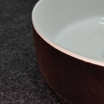 ArtCeram Cognac Раковина 42 см, без отв., накладная, без слив-перелива, цвет: белый / testa di moro-3