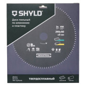 Диск пильный по алюминию и пластику SHYLD твердосплавный 255х30 мм, 100 зубьев(20680)