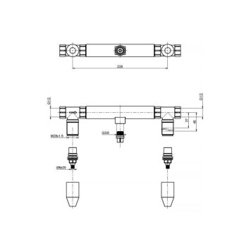 FIMA Carlo Frattini Внутренняя часть настенного смесителя для раковины, на 3 отверстия; (F2240)-1