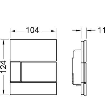 TECE TECEsquare Urinal Панель смыва для писсуара, стекло, цвет: зеленый/белый. 9242803-1