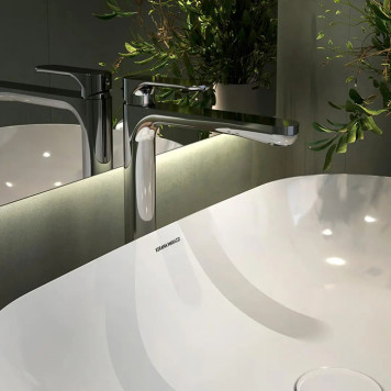 Kerama Marazzi Ole Смеситель для раковины, высокий, 1 отв., без донного клапана, цвет: хром. 69416KM.21.018-4