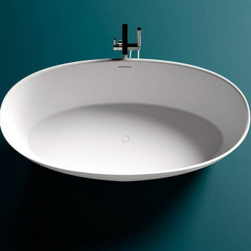 Salini Alda Ванна отдельностоящая 160х80х57.5см, донный клапан , сифон, слив-перелив, S-Stone, цвет: белый матовый-6