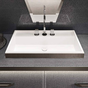VITAGE milldue edition HILTON 05 Комплект мебели 158х58см напольный, раковина, зеркало, с подсветкой, отделка: стекло twill smoke, фурнитура: черный хром-3
