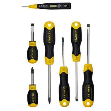 Набор отверток Stanley 6шт Сushiongrip+Отвертка-пробник 250в 0-65-009-1