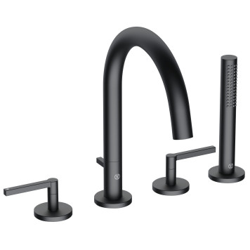 Kludi 20 425 3915 Nova Fonte Puristic Смеситель на борт ванны, на 4 отв., Кер. 90°, Комплект 204253915