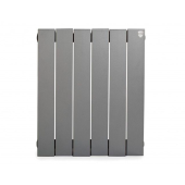 Секционный биметаллический радиатор Royal Thermo PianoForte 500, Silver Satin, количество секций 6 RTPFSS50006