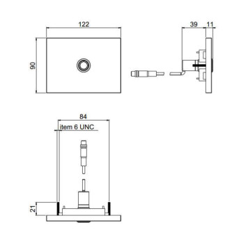 Carimali Переключатель c 1 кнопкой для хромотерапии, из латуни, цвет: хром-1