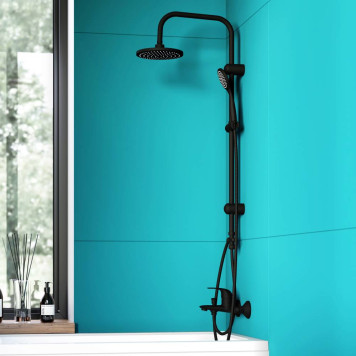 D0708000BL Душевая система с тропическим душем, черный-2