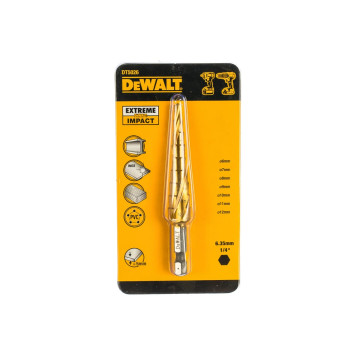 Сверло ступенчатое по металлу DeWalt EXTR IMPACT 4-12мм DT5026-6
