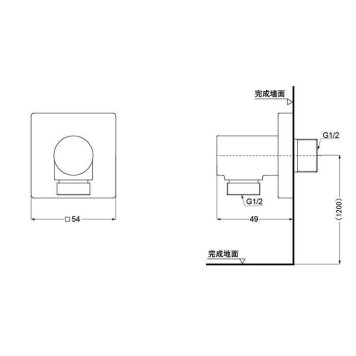 TOTO Showers Подключение для шланга, 54x49x54мм, цвет: хром-1