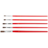 Кисти художественные, натуральная щетина, деревянная ручка, плоские, набор 5 шт.