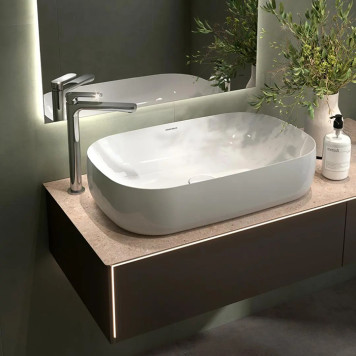 Kerama Marazzi Ole Смеситель для раковины, высокий, 1 отв., без донного клапана, цвет: хром. 69416KM.21.018-3