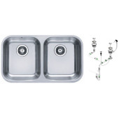 Alv 1036849 Duo 30 Мойка под стол, 2 чаши, 0,8 мм, SAT, 3½ 752х440х180 мм+сифон 1127257,шк 800