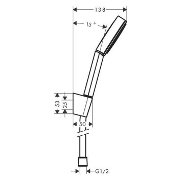 Hansgrohe Pulsify 1j Porter-набор Душевой гарнитур, ручной душ, настенный держатель и шланг 125см., цвет: черный матовый. 24301670-1
