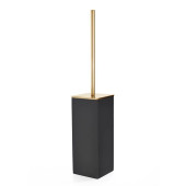 3SC Mood Black Туалетный ёршик, напольный,  композит Solid Surface, цвет: чёрный матовый/золото 24к. . MN17AGD