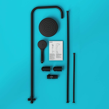 D0708000BL Душевая система с тропическим душем, черный-5