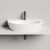 Salini Alda Wall 03 Раковина 71х45х15cм, с 1 отв., сифон, слив-пер, мат-л: S-Stone, цвет: белый матовый. 140323M