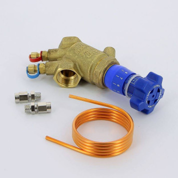 Клапан балансировочный автоматический 718LP CIMBERIO 3/4 измер. ниппели и импульс. трубка, Kvs 4.9-2