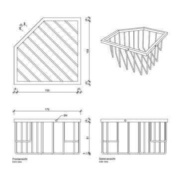 Decor Walther WA ECK1 Корзина универсальная 18x18x9.5см для душа, угловая, подвесная, цвет: хром. 0703300-1