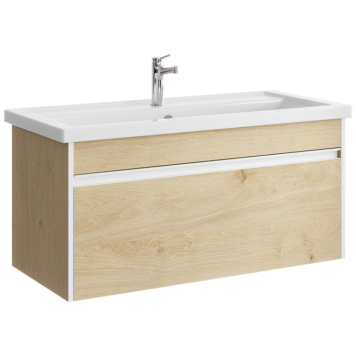 AQ URB0110DD Urban Тумба под умывальник, подвесная, с одним ящиком, 966х460х450 мм, Дуб Давос URB0110DD