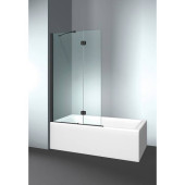VismaraVetro Шторка на ванну PV 65х150Hсм, размер 110-112(60+50)см, SX (левая), стекло Transparent 04, Matt Black 09, петли С67 внутр. открытие, TPA. VPV040906501500ST