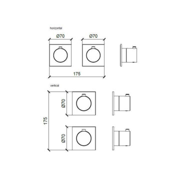 Almar Modular Смеситель для душа, встраиваемый, термостатический, цвет: черный металл брашированный PVD. E180182.AB-1
