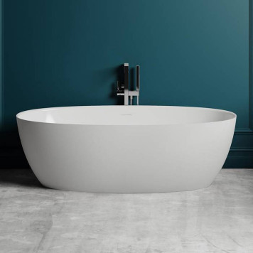 Salini Alda Ванна отдельностоящая 160х80х57.5см, донный клапан , сифон, слив-перелив, S-Stone, цвет: белый матовый-5