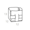 ADJ Корзинка Mini Bottega, 12x12xH13 см., цвет: белый/панна котта. 1013.10/16