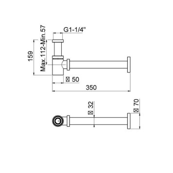 Carimali ilTondo Сифон латунь 1 1/4 Minimal Tondo H.83,цвет: хром-1