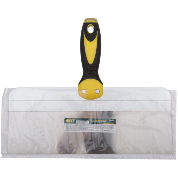 Шпатель фасадный нержавеющий Профи, прорезиненная ручка с метал.бойком 300 мм-1