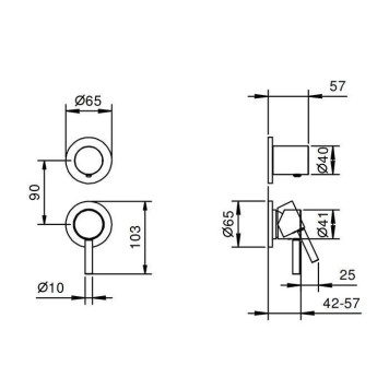 Fantini Nostromo Смеситель для душа, встраиваемый, переключатель на 3 источника, цвет: хром-1