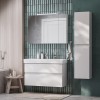 Roca Oleta Зеркальный шкаф 100х70см, c LED-светильником, цвет: белый матовый. A857648501