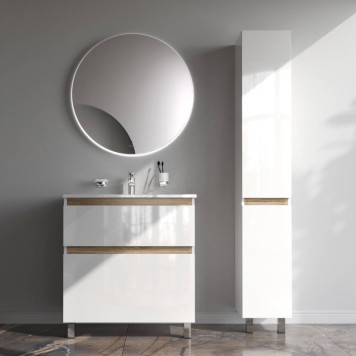 M85AFSX0802WG База под раковину, напольная, 80 см, 2 ящика, белый глянец-3