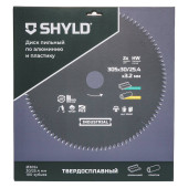 Диск пильный по алюминию и пластику SHYLD твердосплавный 305х30/25,4 мм, 100 зубьев(20690)