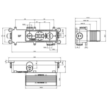 Fima Carlo Frattini Внутренняя часть встраваемого смесителя для душа на 2 выхода-1