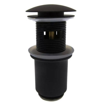 Выпуск Remer (донный клапан) click-clack, 1 1/4 , с переливом, чёрный матовый