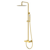 Boheme Stick Touch Душевая стойка: смеситель, ручной душ, шланг, верхний душ, цвет: matt gold 128-MG.2