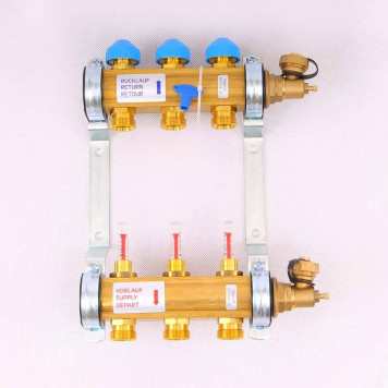 Коллекторная группа HKV/T с термостатическими вентилями и расходомерами WATTS Ind 1x3/4ЕК 3 выхода