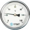 STOUT SIM-0001 Термометр биметаллический с погружной гильзой. Корпус Dn 100 мм, гильза 50 мм 1/2", 0...120°С.