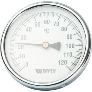Термометр биметаллический Watts F+R801(T) с погружной гильзой 100 мм
