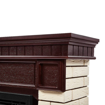 Каминокомплект: Очаг Electrolux EFP/P-3020LS N, портал Bricks 30 камень бежевый, шпон темный дуб-3