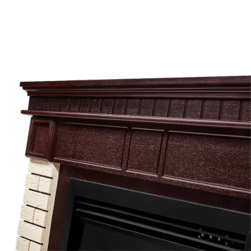 Каминокомплект: Очаг Electrolux EFP/P-3020LS N, портал Bricks 30 камень бежевый, шпон темный дуб-4