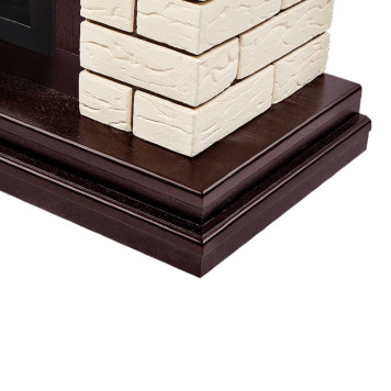Каминокомплект: Очаг Electrolux EFP/P-3020LS N, портал Bricks 30 камень бежевый, шпон темный дуб-5