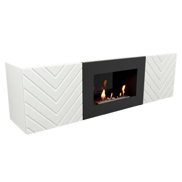 Тумба с биокамином Firelight BFP/P-1400V белая-1