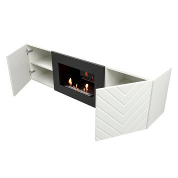 Тумба с биокамином Firelight BFP/P-1400V белая-4