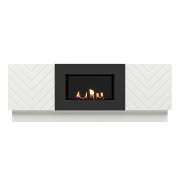 Тумба с биокамином Firelight BFP/P-1400V белая-5